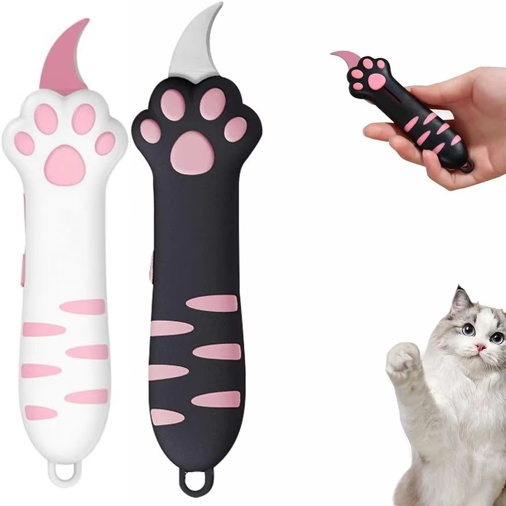 Portable Cat Paw Plastic Box Cutter And Retractable Letter Opener 1
