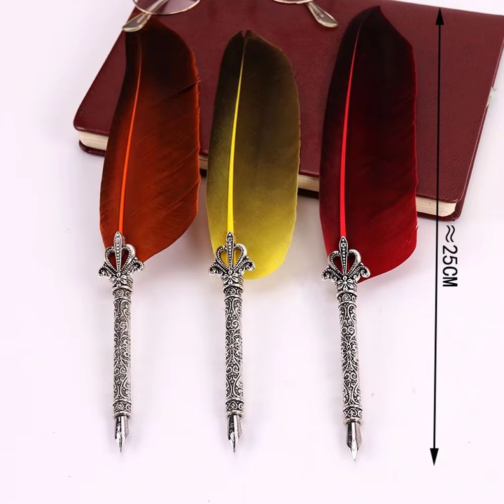 Vintage English Calligraphy Feather Quill Pen Writing Set 4