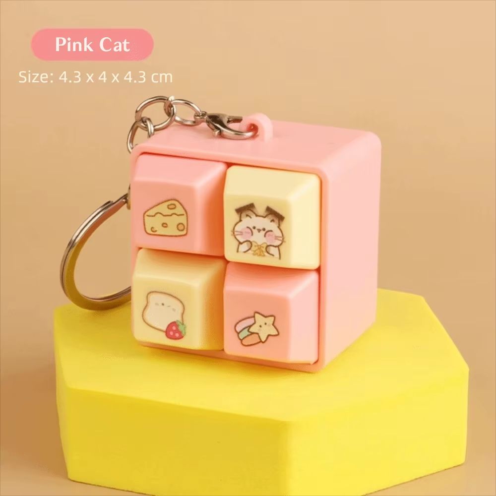 Fun Cartoon Squeeze Music FourSquare Merit Button Keychain 10