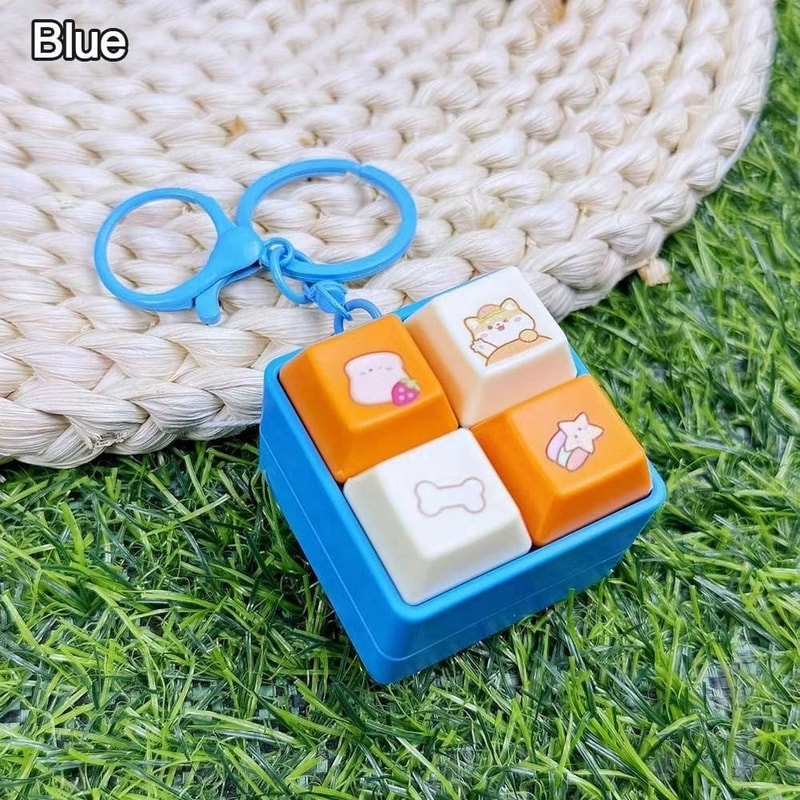 Fun Cartoon Squeeze Music FourSquare Merit Button Keychain 12