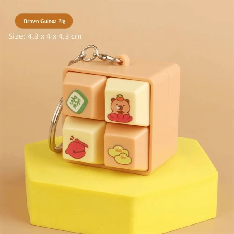 Fun Cartoon Squeeze Music FourSquare Merit Button Keychain 5