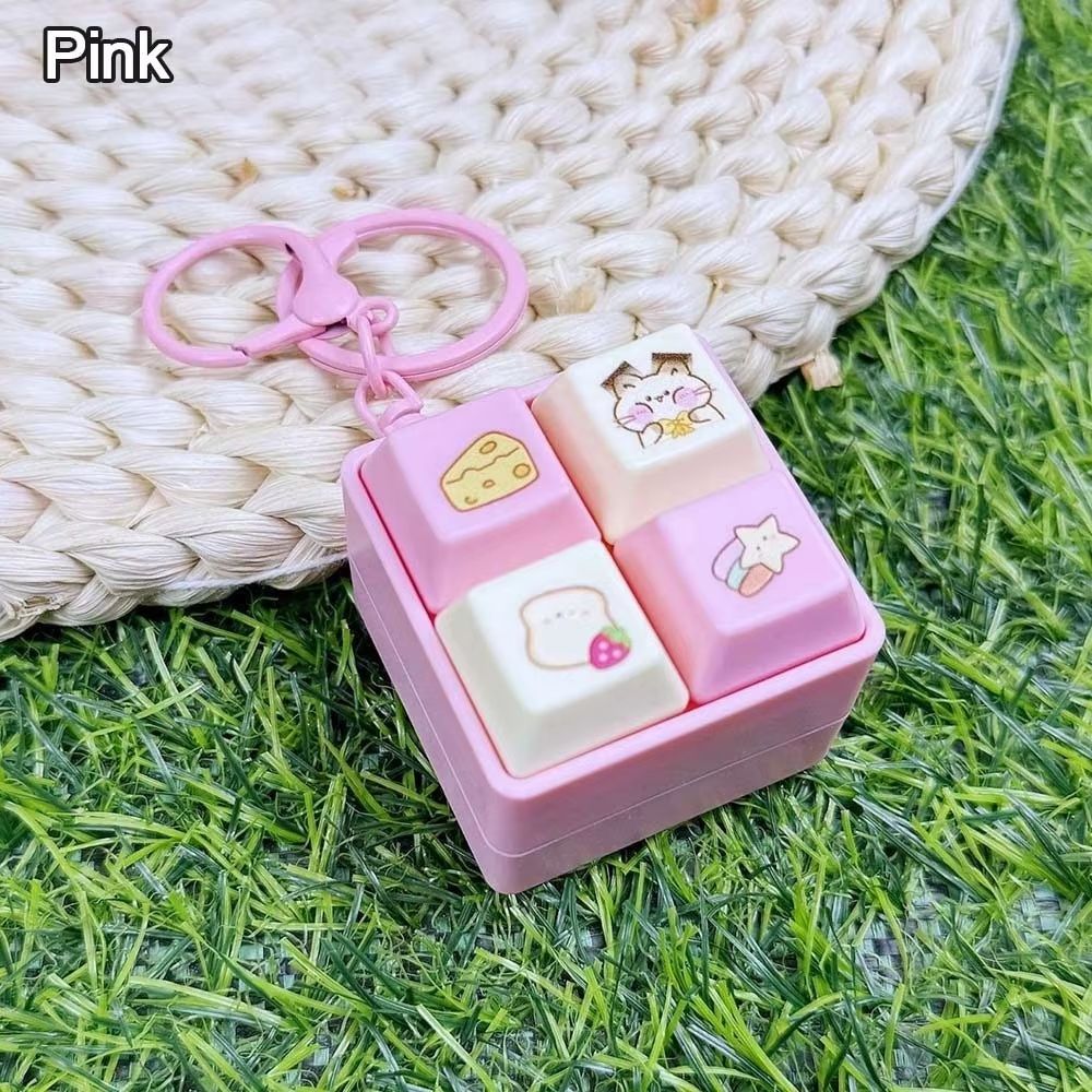 Fun Cartoon Squeeze Music FourSquare Merit Button Keychain 6