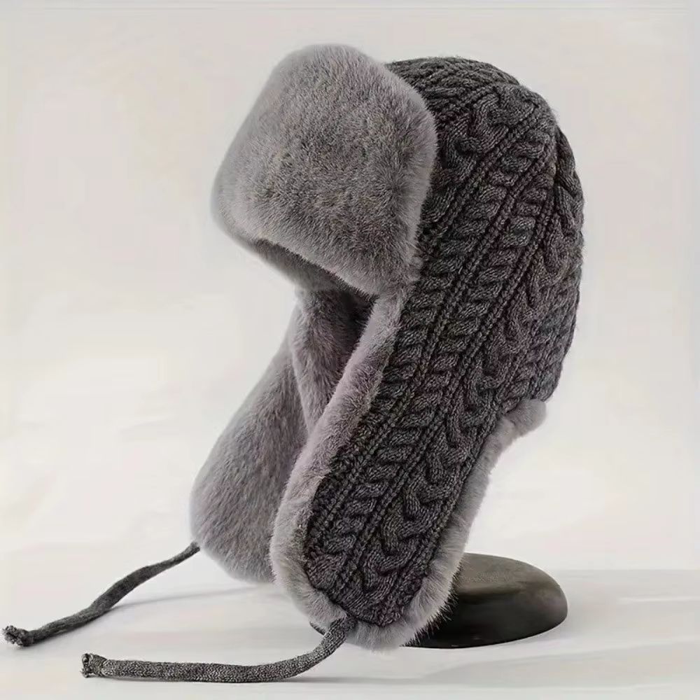 Knitted Extended Ear Protection Winter Lei Feng Hat For Women 9