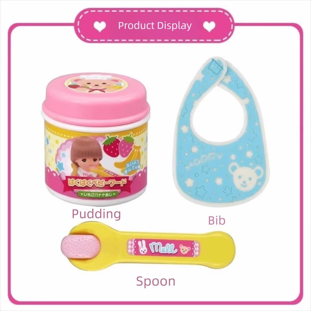 Japanese Style Strawberry Pudding Pretend Play Feeding Toy Set 3