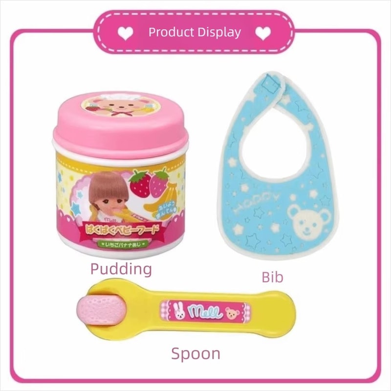 Japanese Style Strawberry Pudding Pretend Play Feeding Toy Set 3