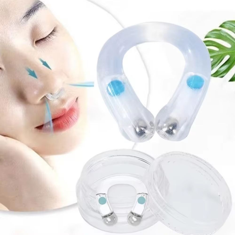 Reusable Silicone Magnetic AntiSnoring Nose Clip Breathing Aid 2