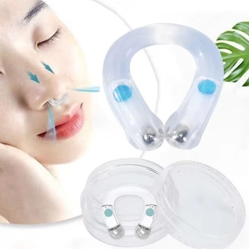 Reusable Silicone Magnetic AntiSnoring Nose Clip Breathing Aid 2