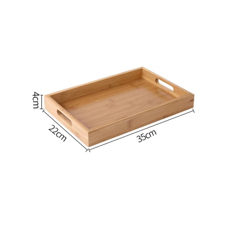 Rectangular Retro Bamboo Storage Tray For Home Organization 9