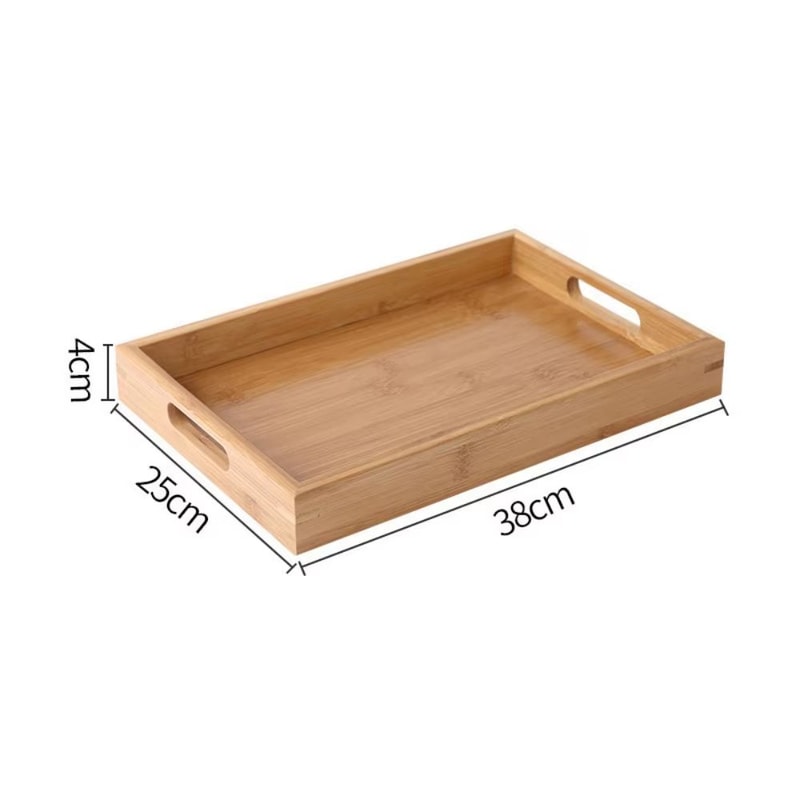 Rectangular Retro Bamboo Storage Tray For Home Organization 10