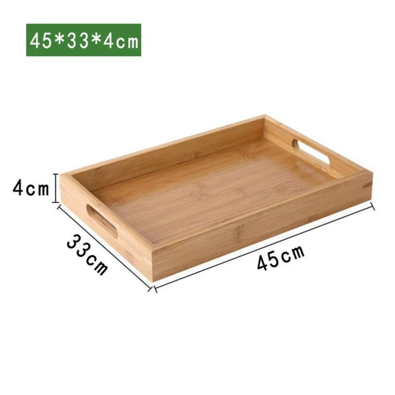 Rectangular Retro Bamboo Storage Tray For Home Organization 11