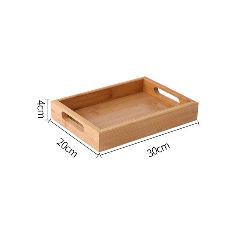 Rectangular Retro Bamboo Storage Tray For Home Organization 8