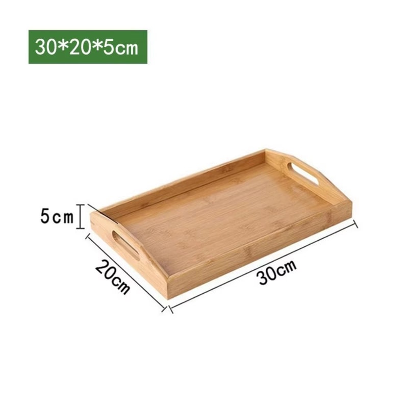 Rectangular Retro Bamboo Storage Tray For Home Organization 13