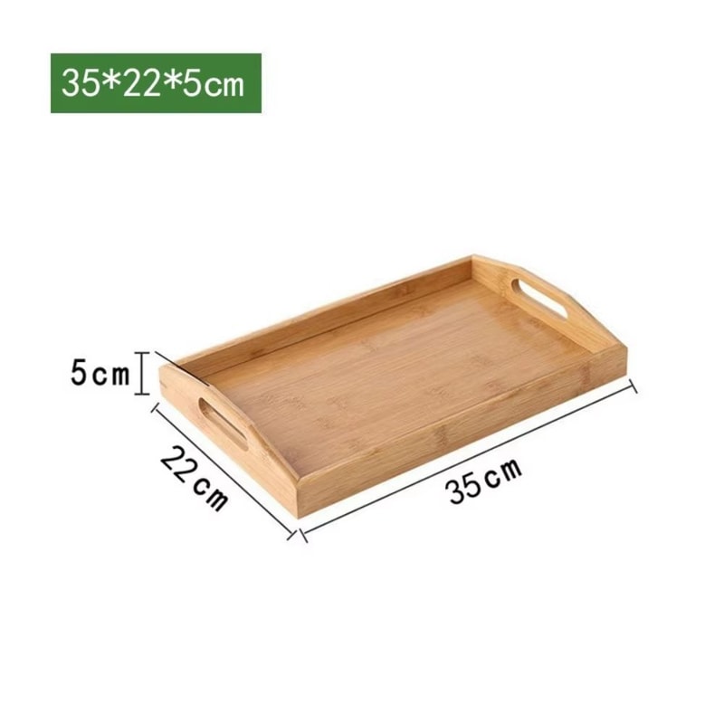 Rectangular Retro Bamboo Storage Tray For Home Organization 14