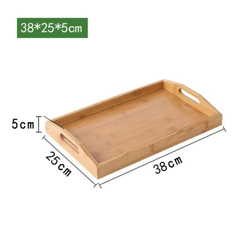 Rectangular Retro Bamboo Storage Tray For Home Organization 15