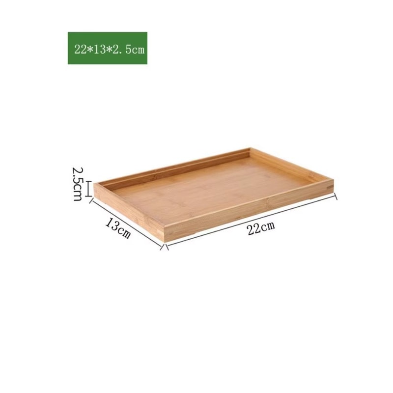 Rectangular Retro Bamboo Storage Tray For Home Organization 17