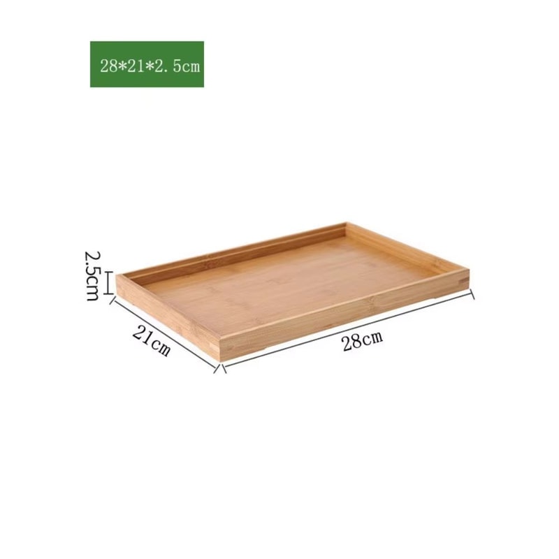 Rectangular Retro Bamboo Storage Tray For Home Organization 18