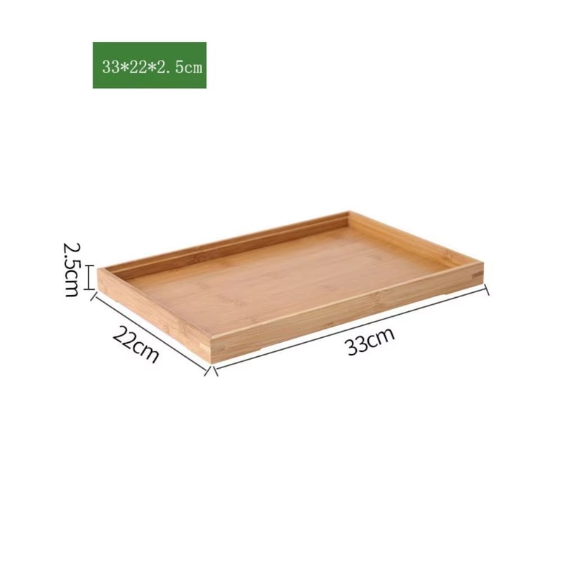 Rectangular Retro Bamboo Storage Tray For Home Organization 19