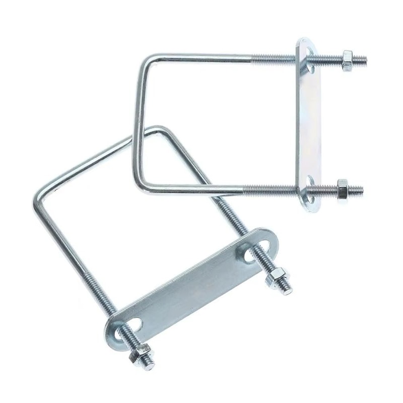 2 Sets M6 Iron Square UBolt RightAngle Screw Clamp With Baffle 3