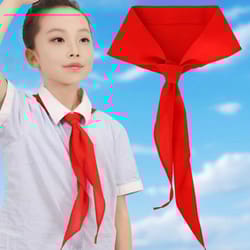 red triangle cotton youth scarf 47.24in traditional school & ceremony neckerchief