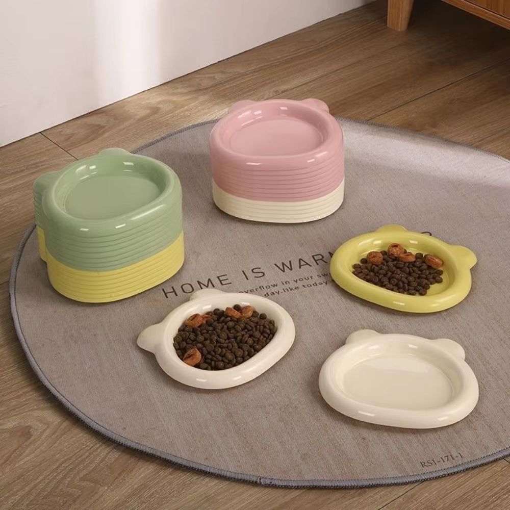 Durable Cute Plastic PP Cat Bowl For Food Water 3