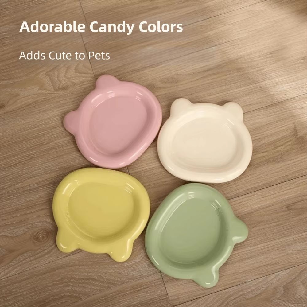 Durable Cute Plastic PP Cat Bowl For Food Water 4
