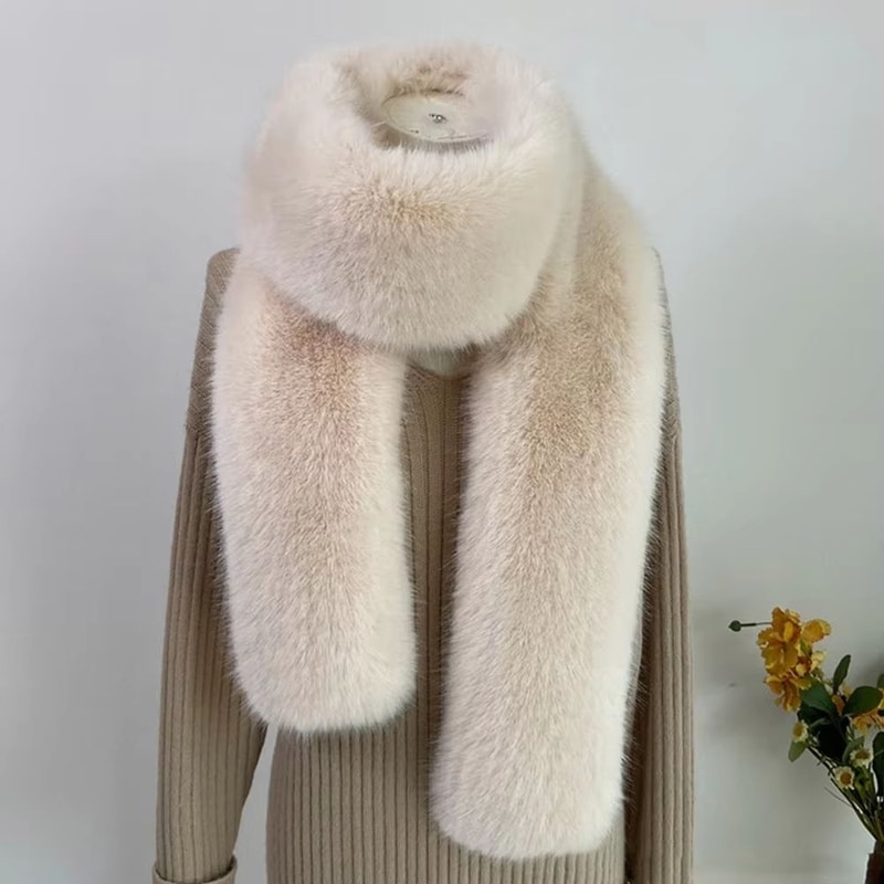 Luxury Plush Fake Fur Long Scarf 7087in Soft Winter Wrap Shawl 10