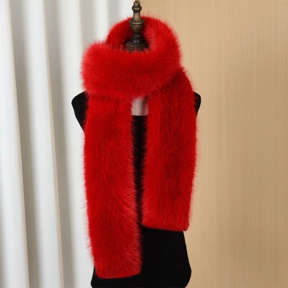 Luxury Plush Fake Fur Long Scarf 7087in Soft Winter Wrap Shawl 6