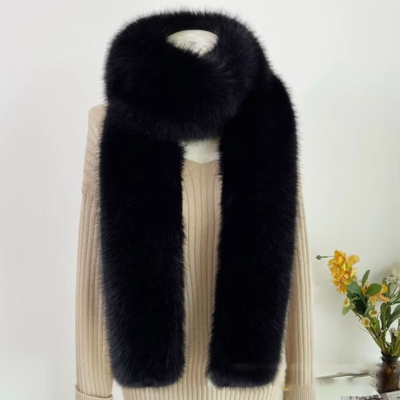 Luxury Plush Fake Fur Long Scarf 7087in Soft Winter Wrap Shawl 7