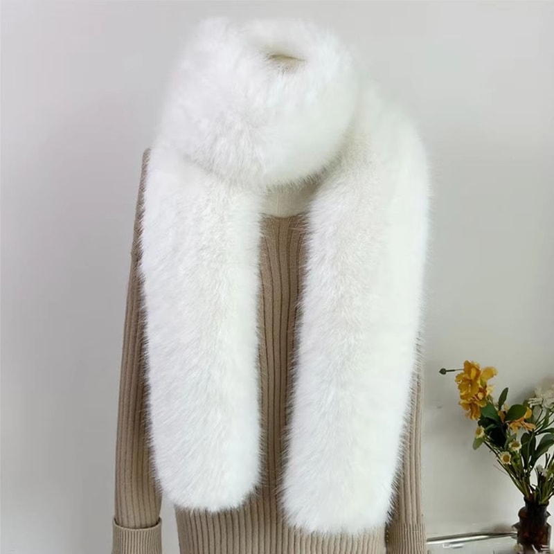 Luxury Plush Fake Fur Long Scarf 7087in Soft Winter Wrap Shawl 8