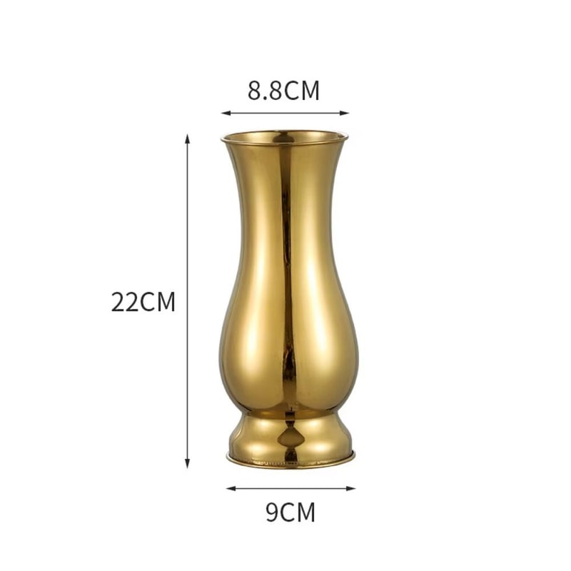 Golden Stainless Steel Flower Vase Decorative Centerpiece For Home Garden 9