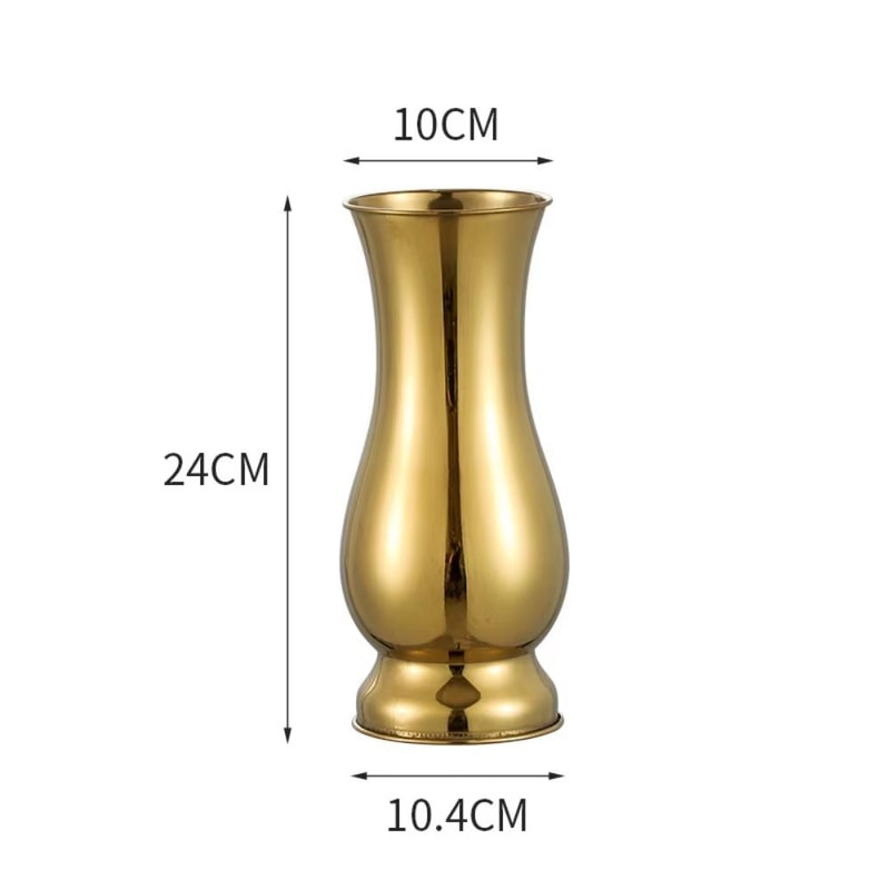 Golden Stainless Steel Flower Vase Decorative Centerpiece For Home Garden 10