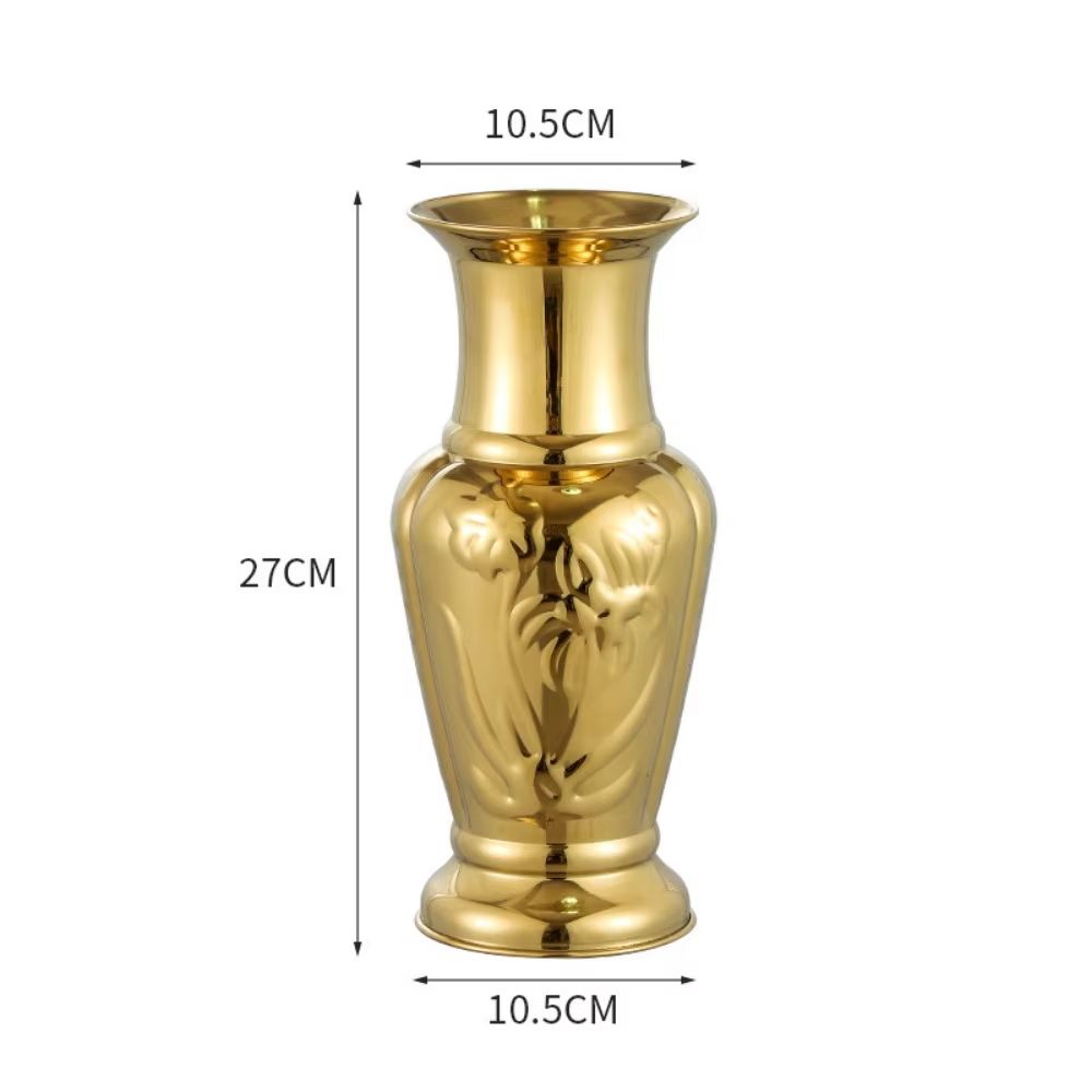 Golden Stainless Steel Flower Vase Decorative Centerpiece For Home Garden 11
