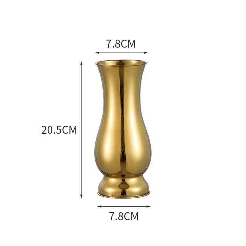 Golden Stainless Steel Flower Vase Decorative Centerpiece For Home Garden 8