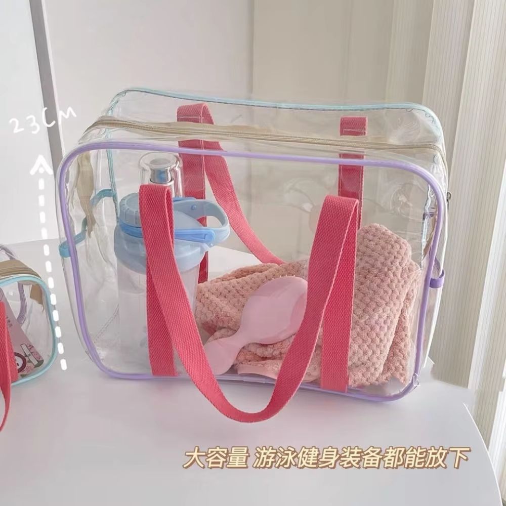 Large Transparent PVC Jelly Beach Bag Waterproof Outdoor Tote 1