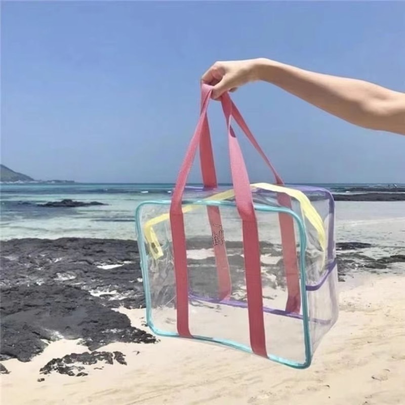 Large Transparent PVC Jelly Beach Bag Waterproof Outdoor Tote 4