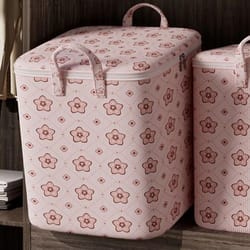 foldable large capacity cherry blossom clothes storage bags set