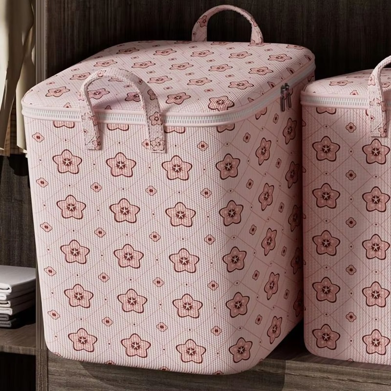 Foldable Large Capacity Cherry Blossom Clothes Storage Bags Set 0