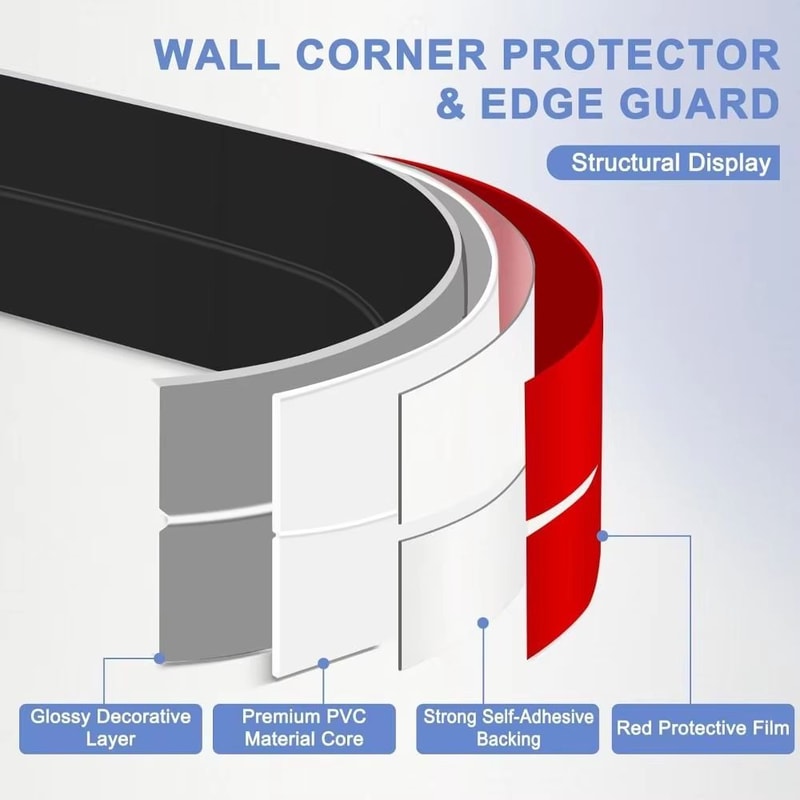 SelfAdhesive Flexible LShape Wall Corner Floor Transition Protector Strip 4