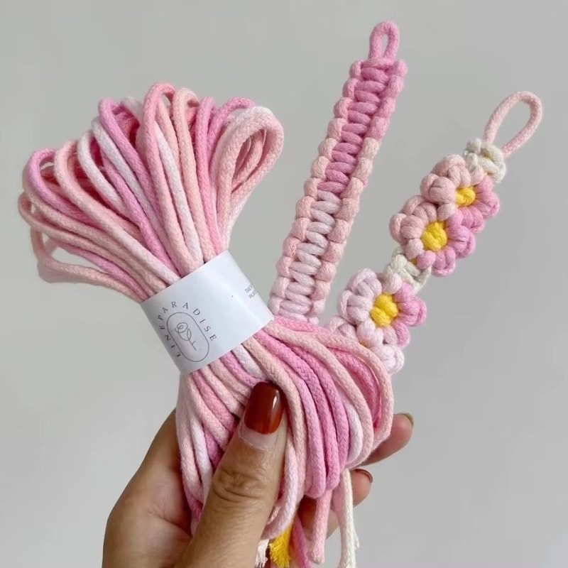 Gradient HandDyed Braided Macrame Cotton Rope 012in Thick 328ft DIY Bracelet String 0