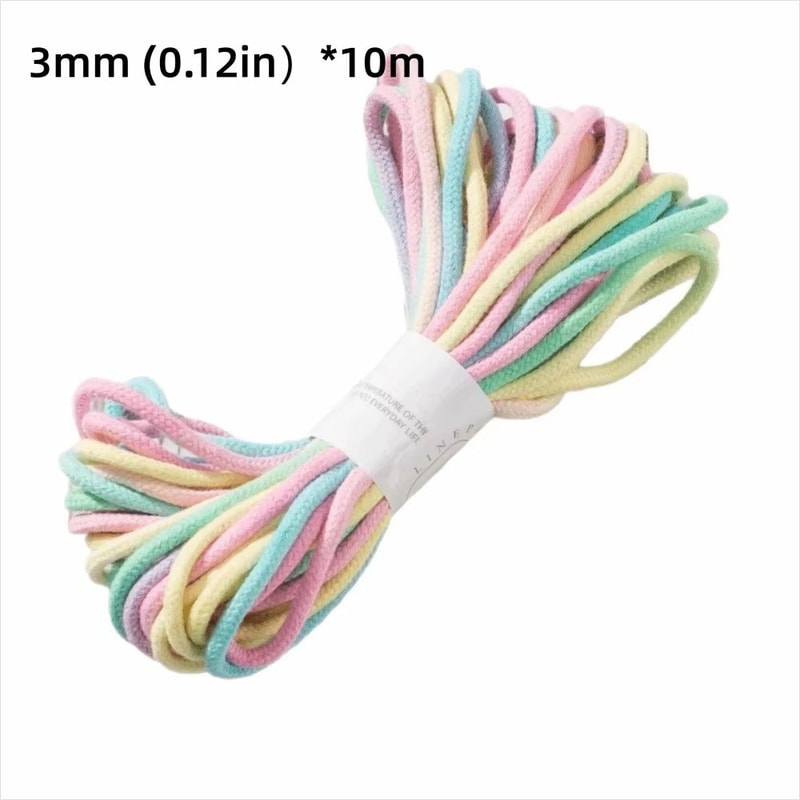Gradient HandDyed Braided Macrame Cotton Rope 012in Thick 328ft DIY Bracelet String 5