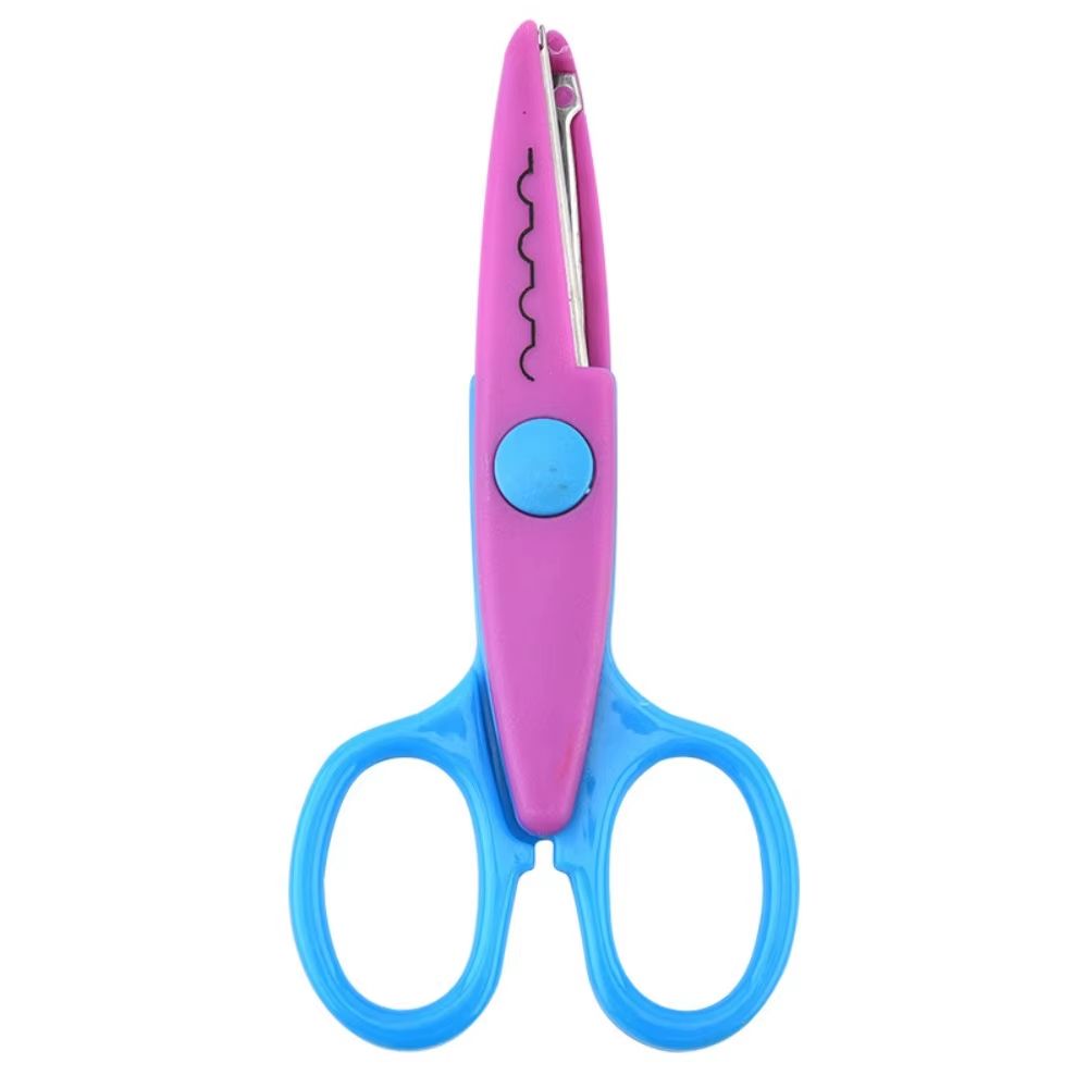 Color Lace DIY Scissors 67in Comfortable Grip Wavy Pattern Art Safety Scissors 11
