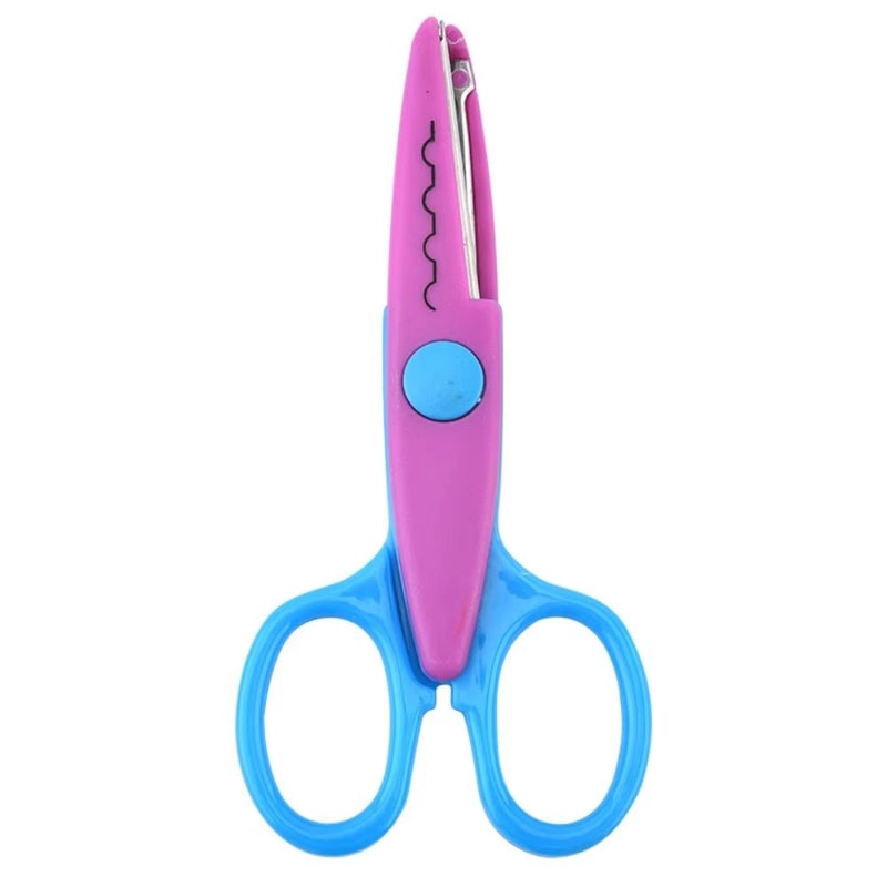 Color Lace DIY Scissors 67in Comfortable Grip Wavy Pattern Art Safety Scissors 11