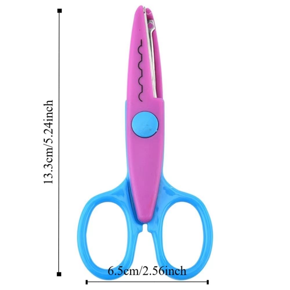 Color Lace DIY Scissors 67in Comfortable Grip Wavy Pattern Art Safety Scissors 5
