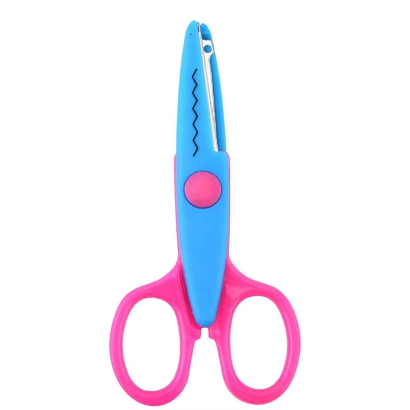 Color Lace DIY Scissors 67in Comfortable Grip Wavy Pattern Art Safety Scissors 7