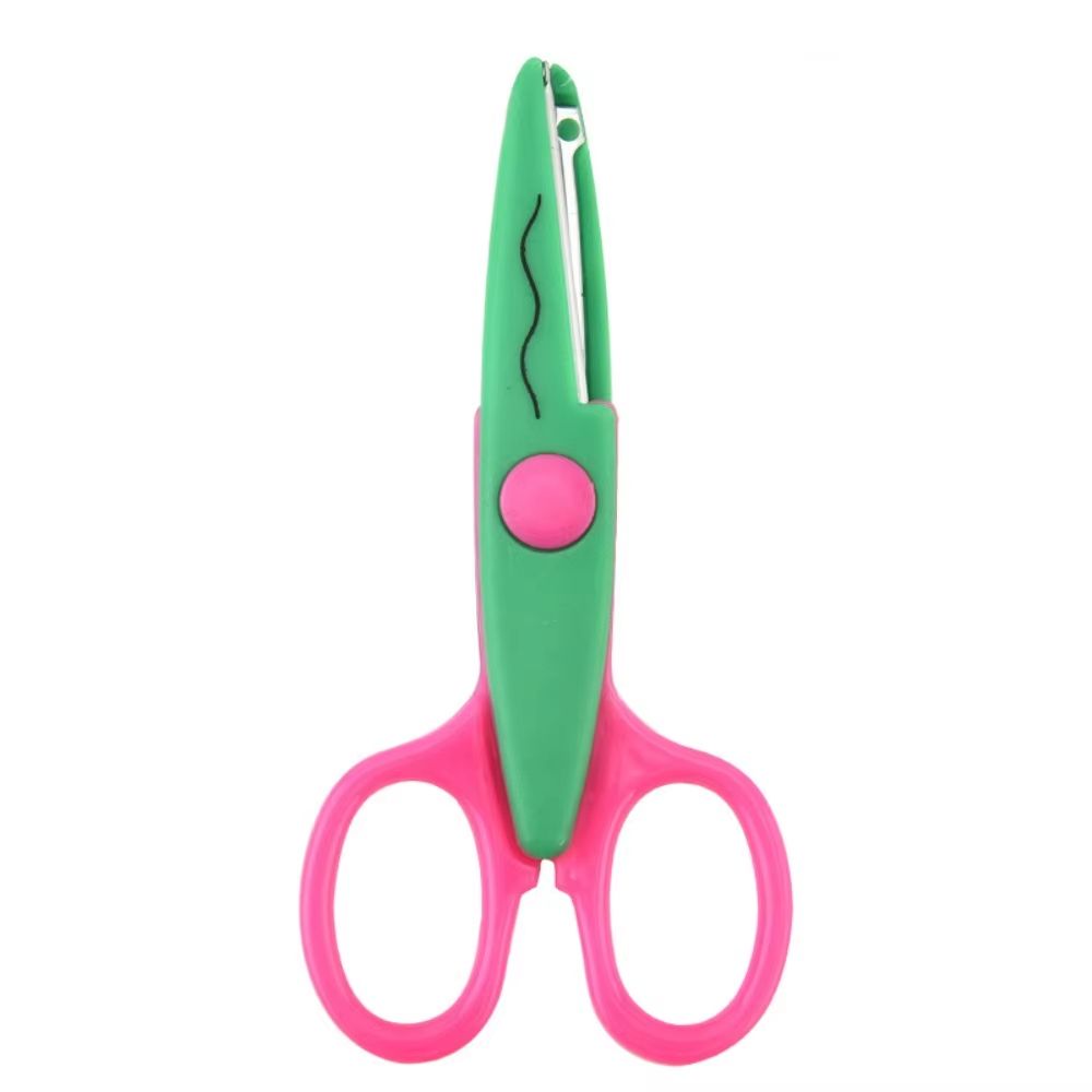 Color Lace DIY Scissors 67in Comfortable Grip Wavy Pattern Art Safety Scissors 8