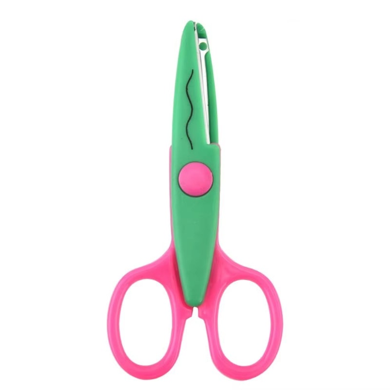 Color Lace DIY Scissors 67in Comfortable Grip Wavy Pattern Art Safety Scissors 8