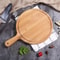 Round Bamboo Pizza Board With Handle 610in MultiUse Serving Cutting Tray 1