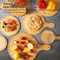 Round Bamboo Pizza Board With Handle 610in MultiUse Serving Cutting Tray 4