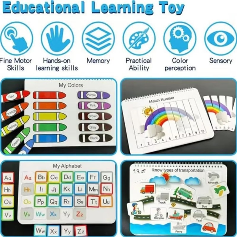 Preschool Busy Book Activity Binder For Early Learning 3