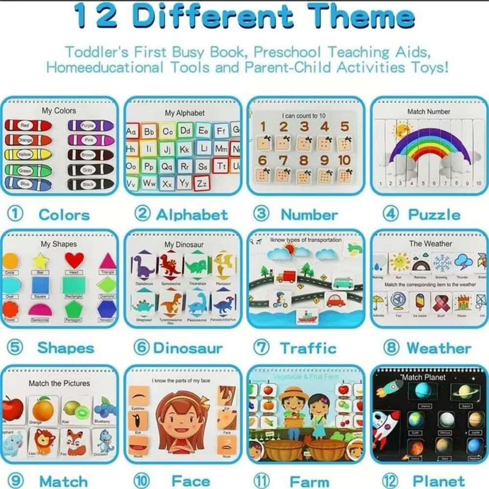 Preschool Busy Book Activity Binder For Early Learning 4